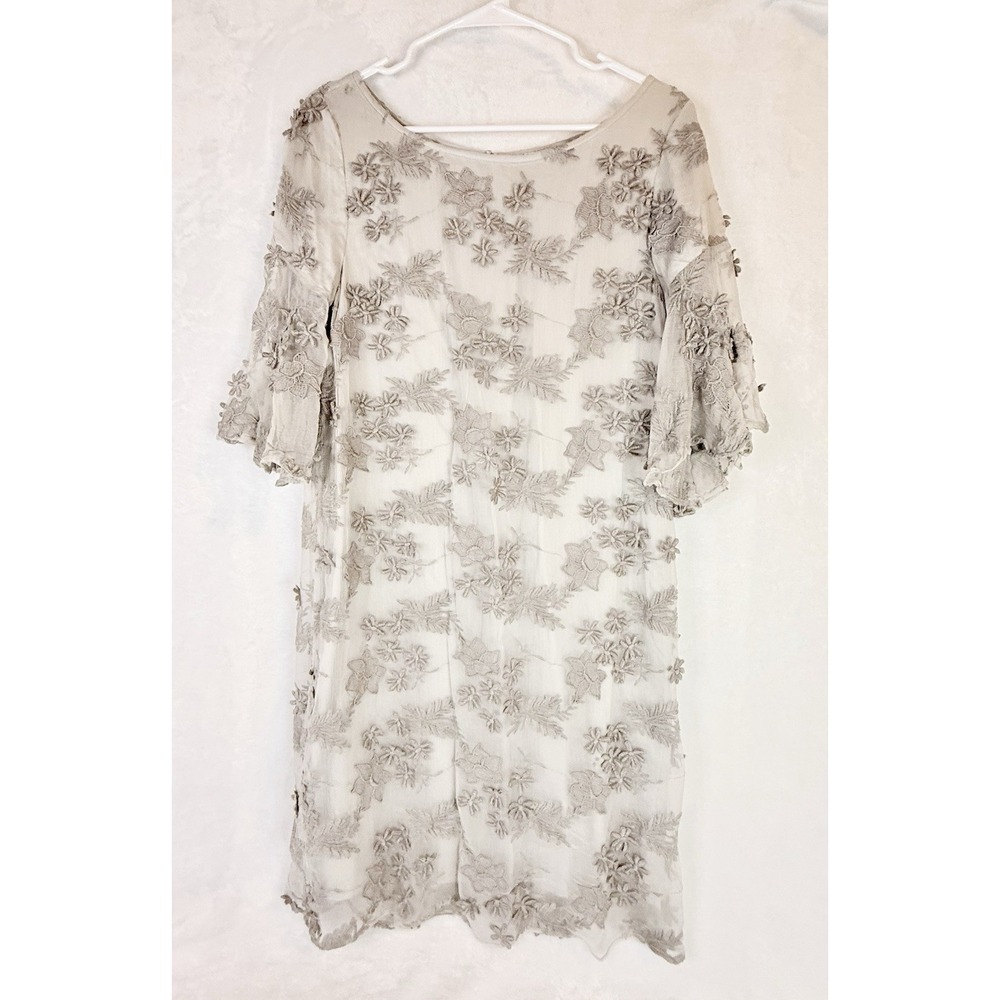 Sundance Princess Dreams 3D Embroidered Floral Fairy‎ Shift Dress Small Sterling